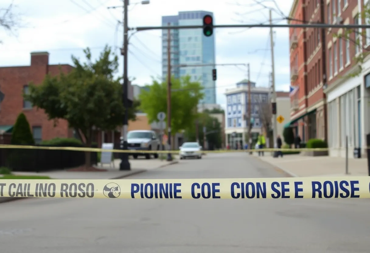 Police tape at the scene of a shooting in Grand Rapids.