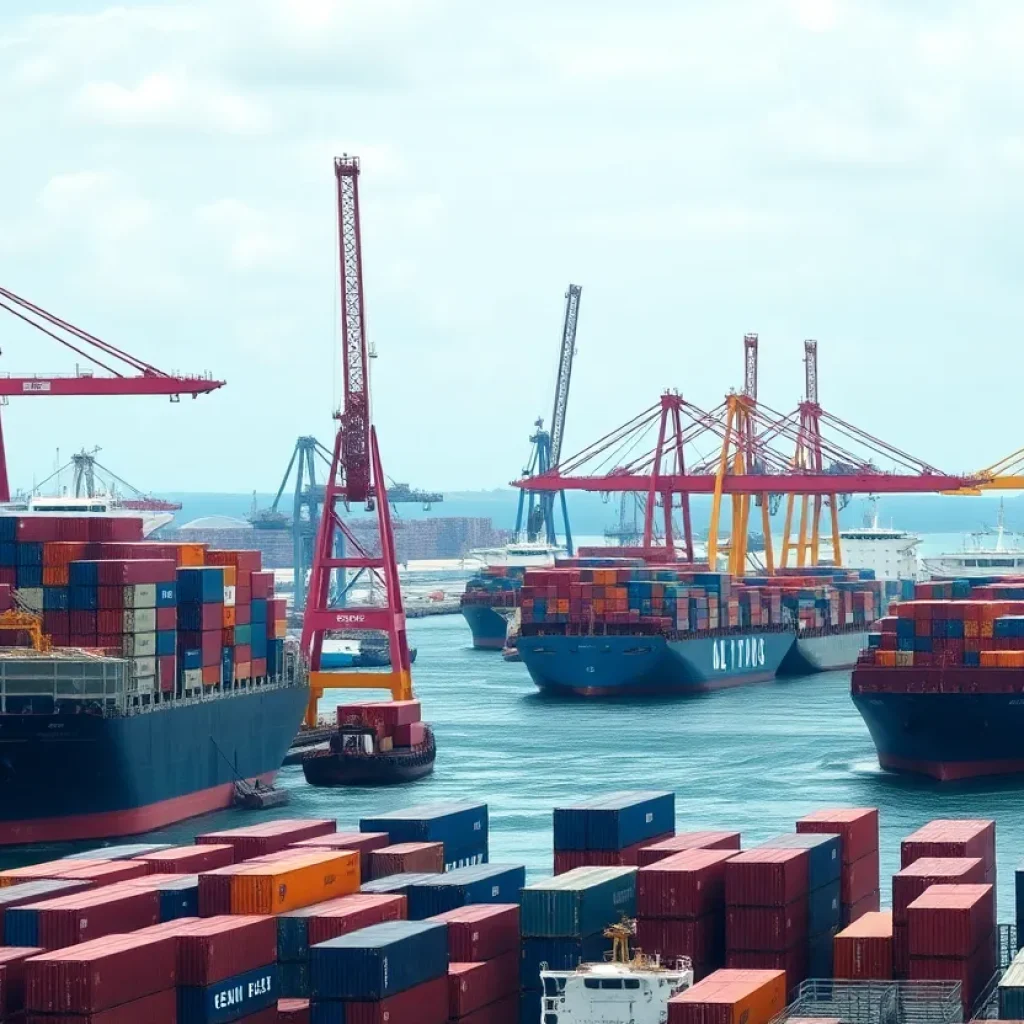 Port of Los Angeles reflecting supply chain challenges due to trade war