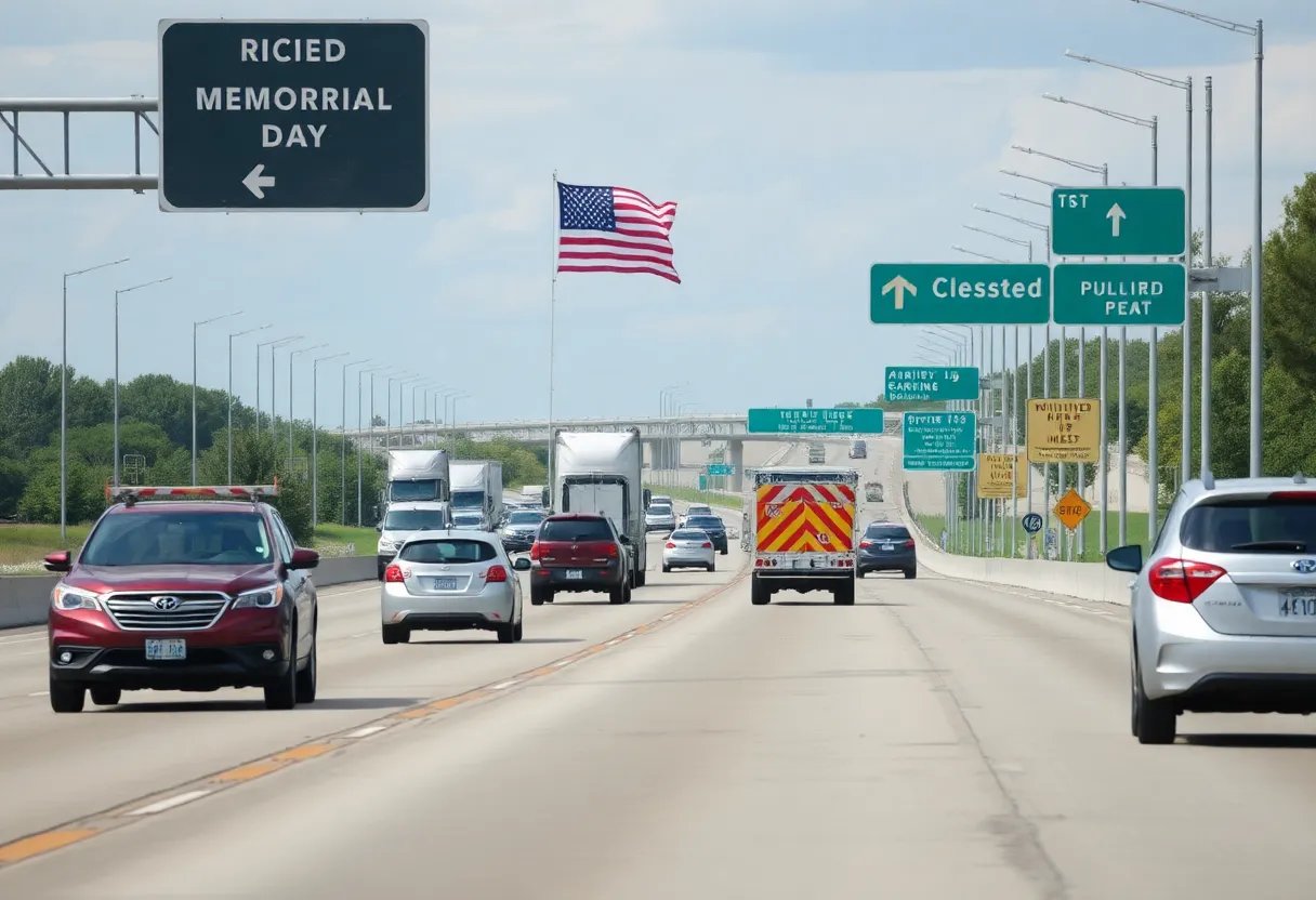 Traffic during Memorial Day weekend on a Michigan highway