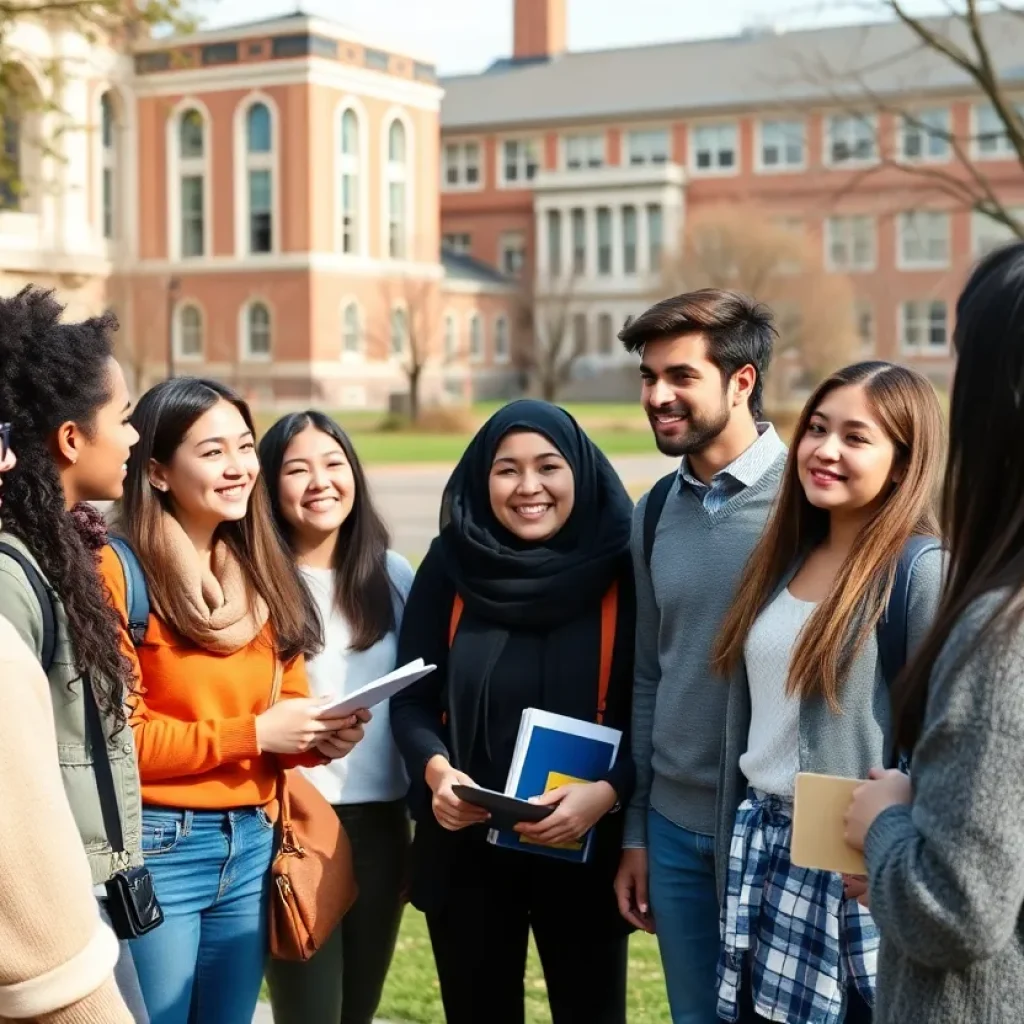 Students and faculty engaging in discussion at the university