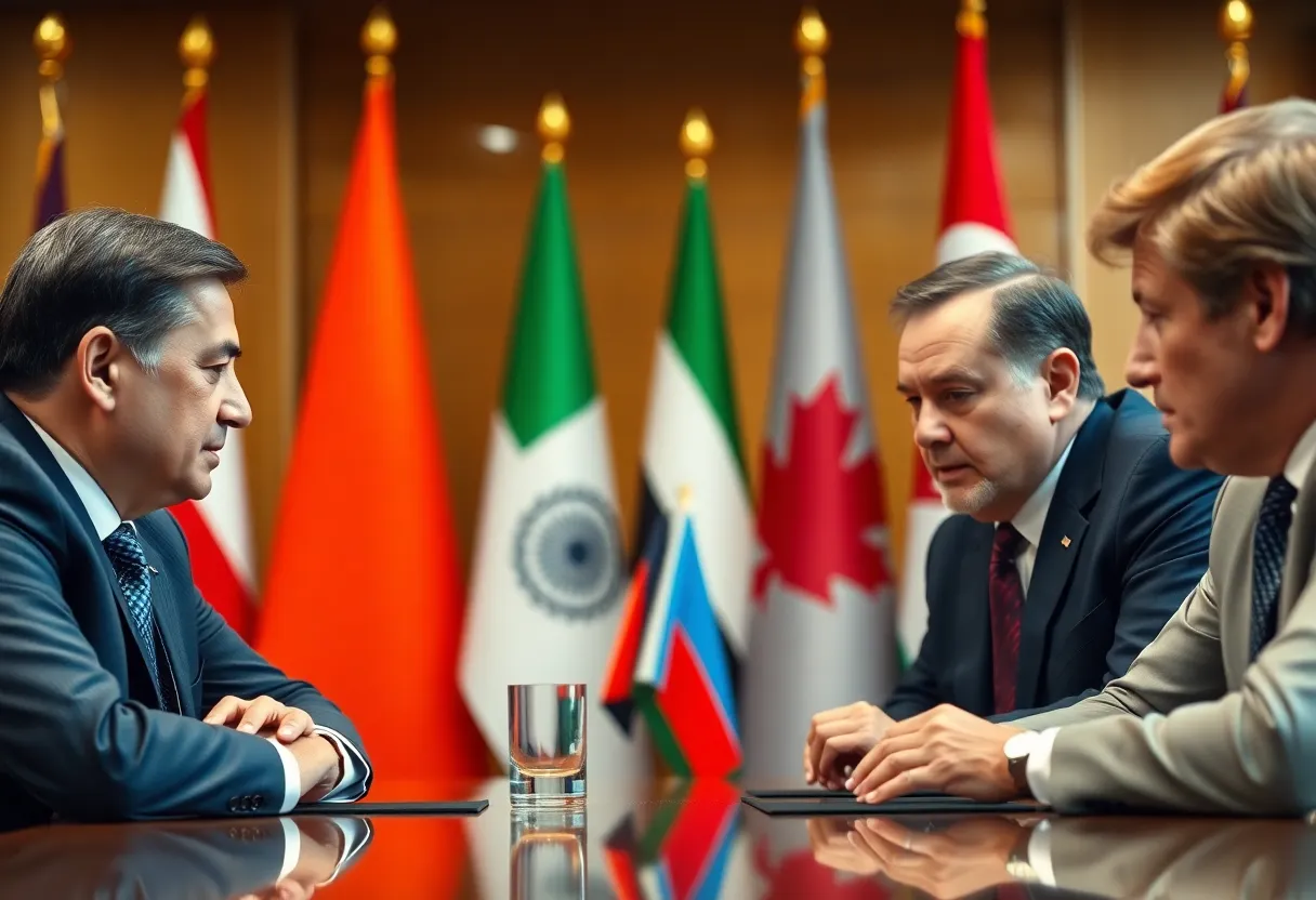 Diplomatic gathering of U.S. and China trade representatives