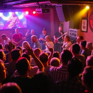 Crowd enjoying a live music concert in West Michigan