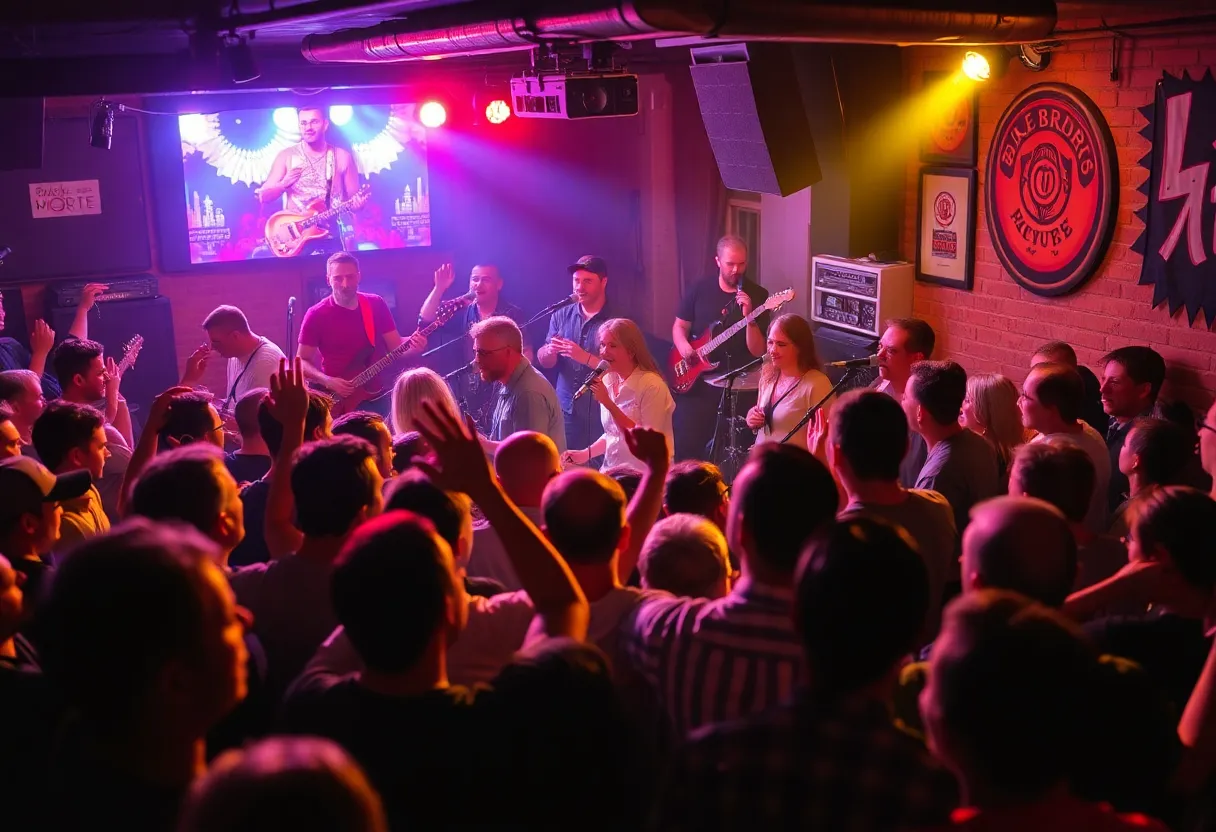 Crowd enjoying a live music concert in West Michigan