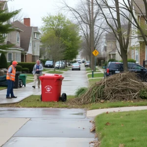 Residents participating in yard waste collection in Grand Rapids
