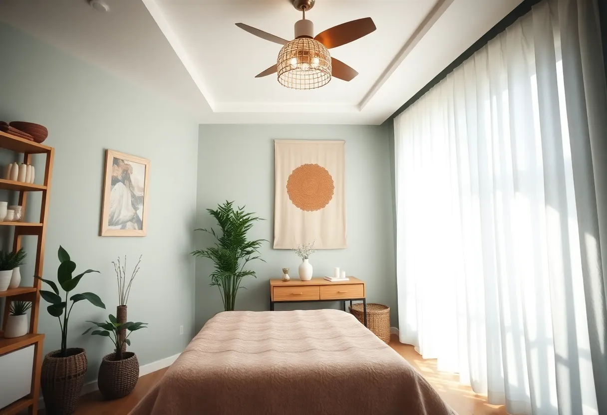 Serene acupuncture clinic showcasing treatment environment