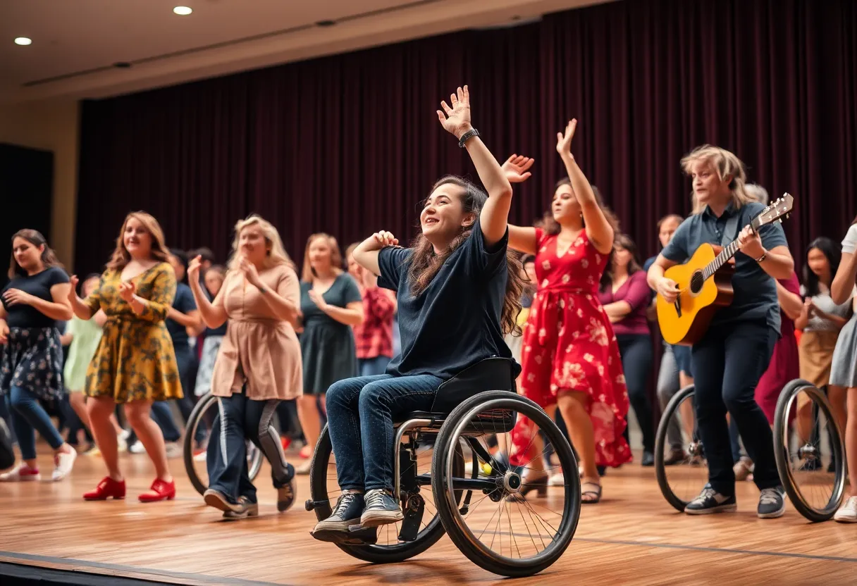 Performers at the Arts in Motion showcase on stage