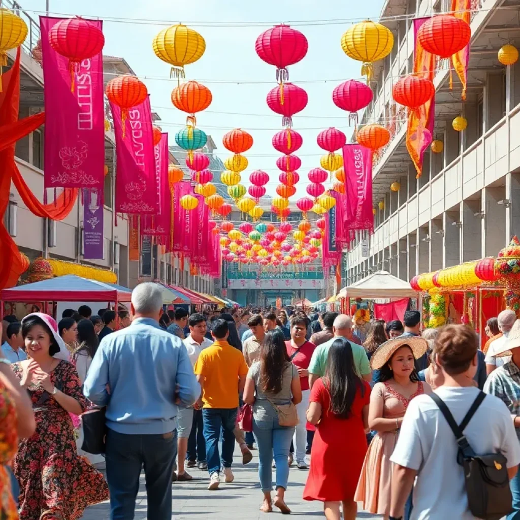 Crowd enjoying the festivities at the Asian-Pacific Festival in Grand Rapids