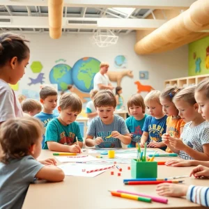 Children participating in summer camp activities at Grand Rapids Public Museum
