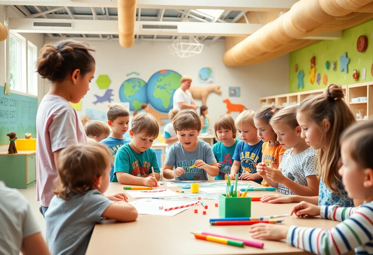 Children participating in summer camp activities at Grand Rapids Public Museum
