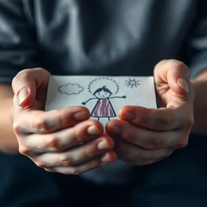 Artistic representation of child protection and awareness