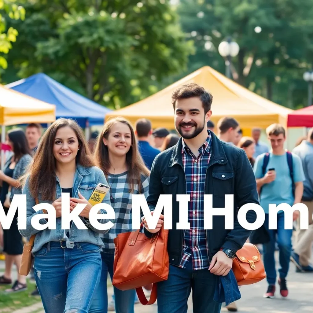 Young professionals enjoying outdoor activities in Michigan's community parks.