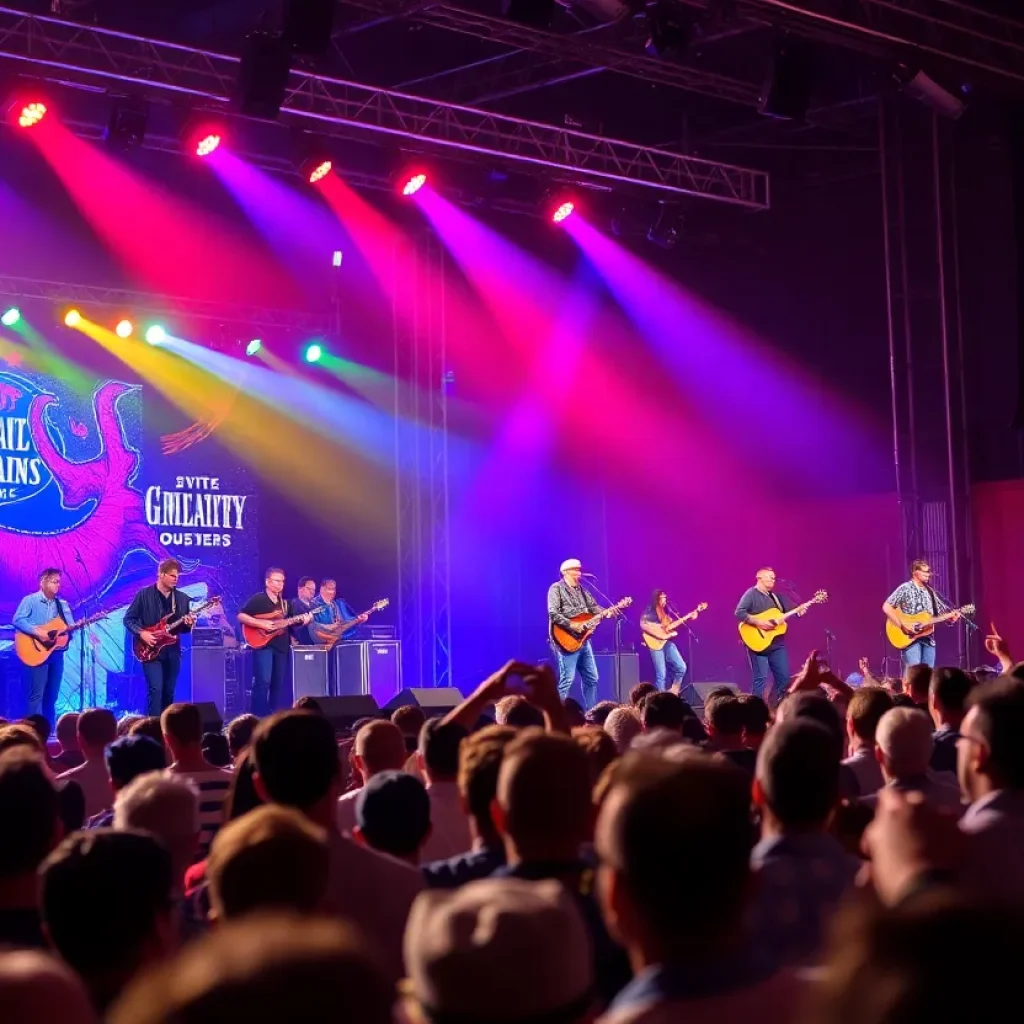 Country concert with performers on stage