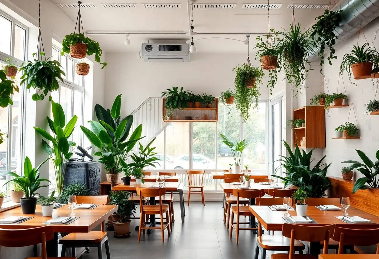 Interior view of FIKA, a plant-based restaurant in Grand Rapids