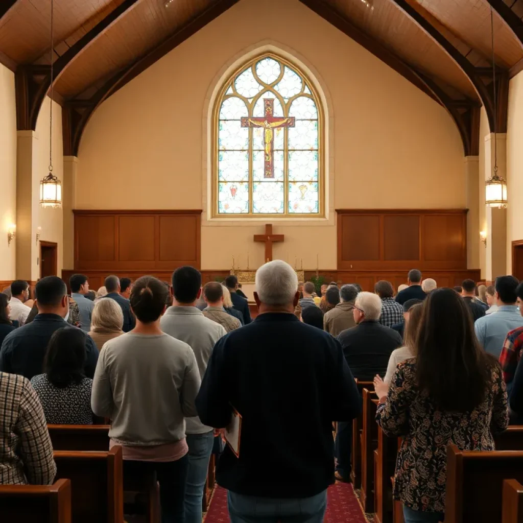 Interior of Fountain Street Church providing sanctuary for immigrant families