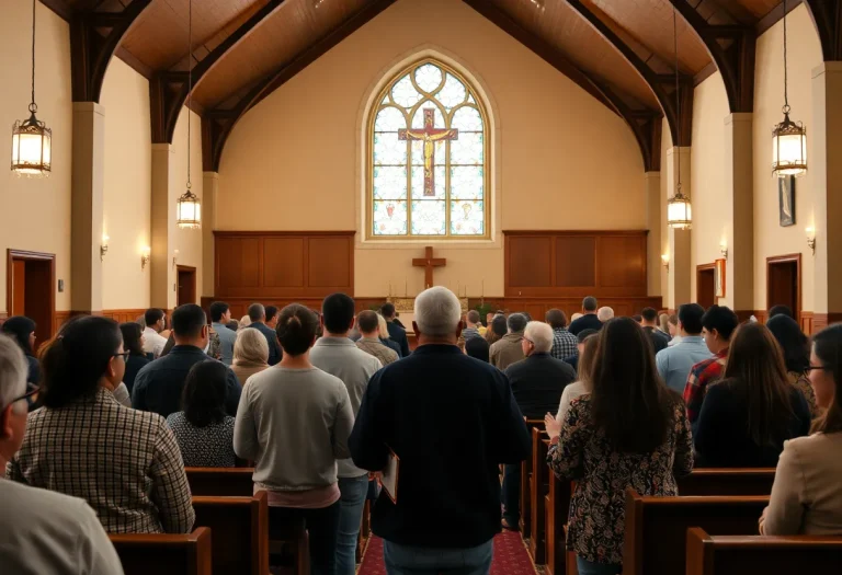 Interior of Fountain Street Church providing sanctuary for immigrant families