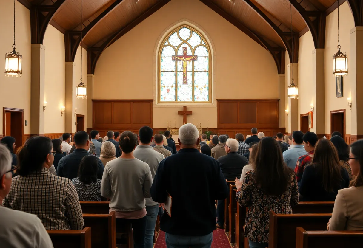 Interior of Fountain Street Church providing sanctuary for immigrant families