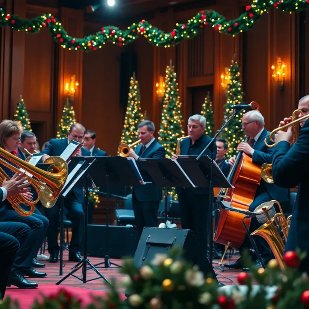 Glenn Miller Orchestra performing at a holiday concert