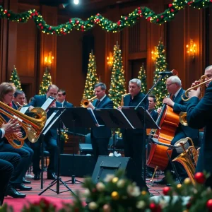 Glenn Miller Orchestra performing at a holiday concert