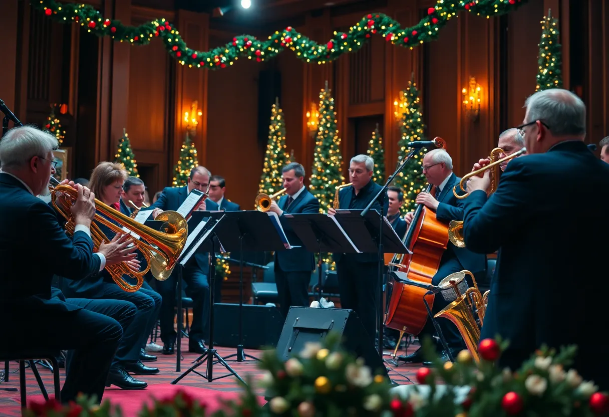 Glenn Miller Orchestra performing at a holiday concert
