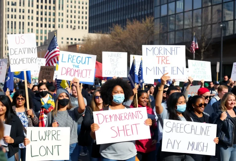 Peaceful protest in Grand Rapids against Trump's policies