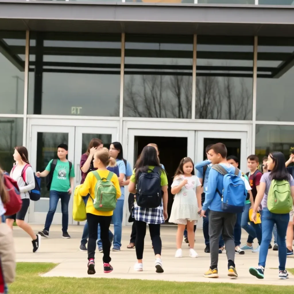 Students participating in outdoor activities at a private high school in Grand Rapids