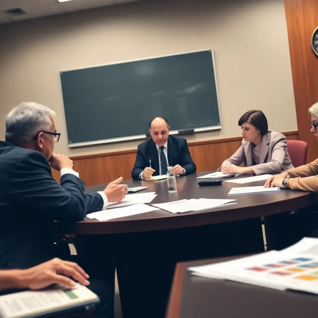 Board meeting at Grand Rapids Public Schools discussing the budget