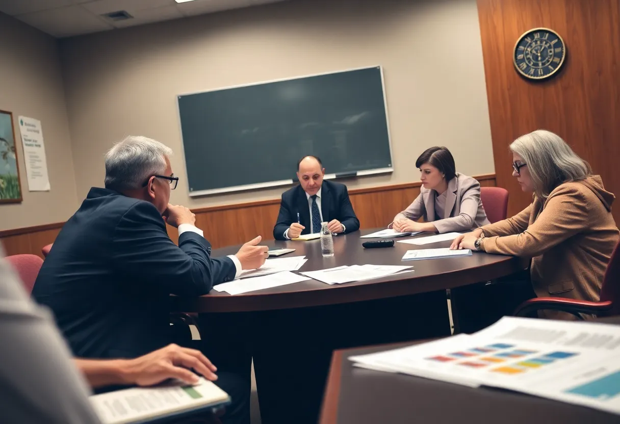 Board meeting at Grand Rapids Public Schools discussing the budget