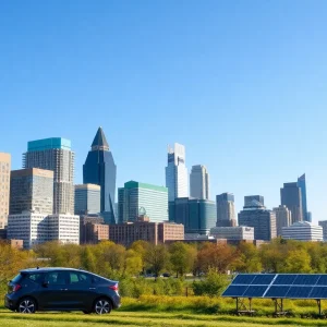 City skyline of Grand Rapids highlighting sustainability efforts