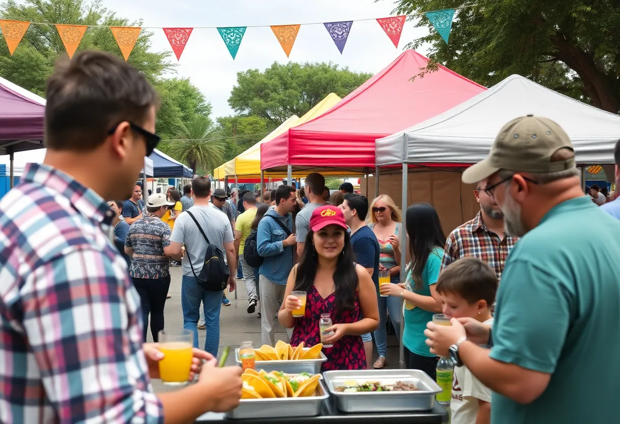 Attendees enjoying the Grand Rapids Tacos & Tequila Festival at Riverside Park.