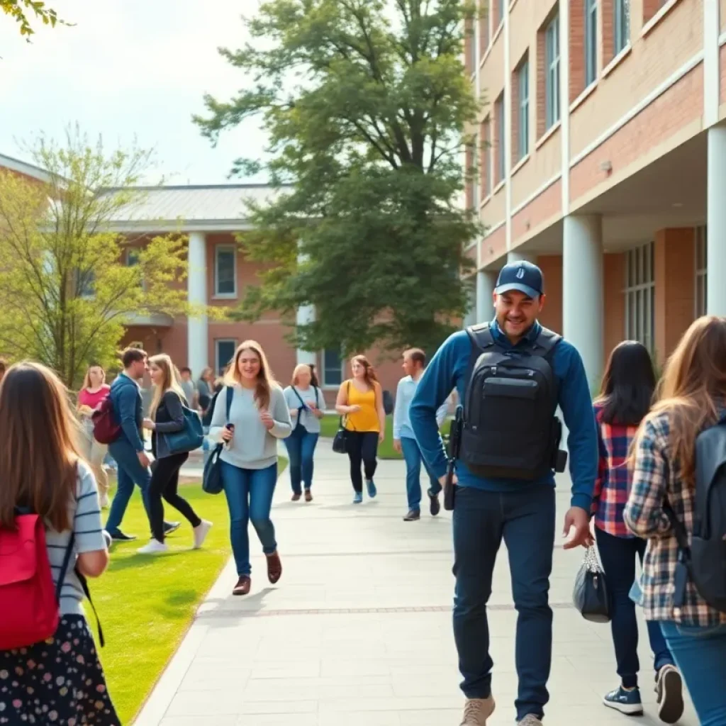 Students enjoying a safe campus environment at GVSU