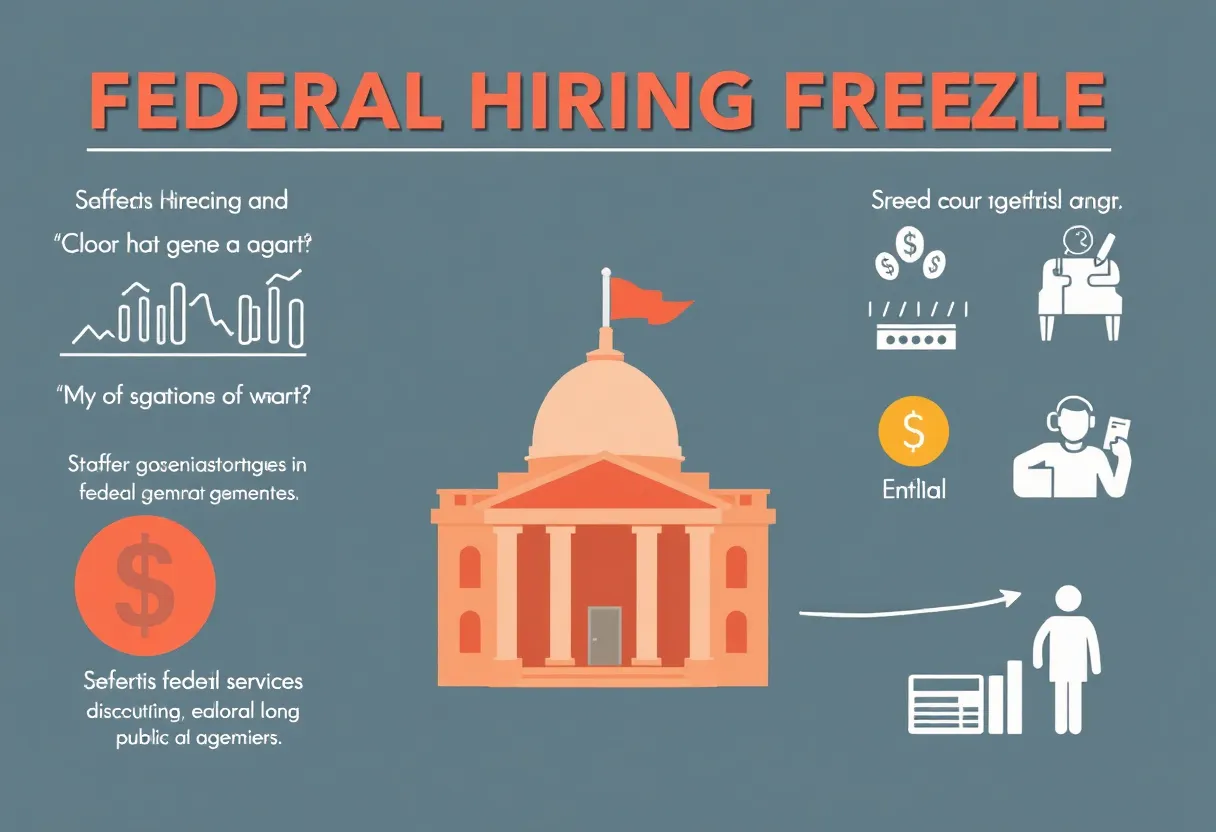 Illustration of effects of federal hiring freezes on economic data and services