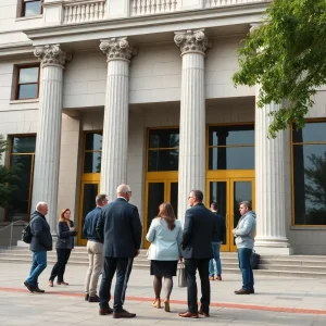 Exterior view of Kalamazoo courthouse where police trial will take place