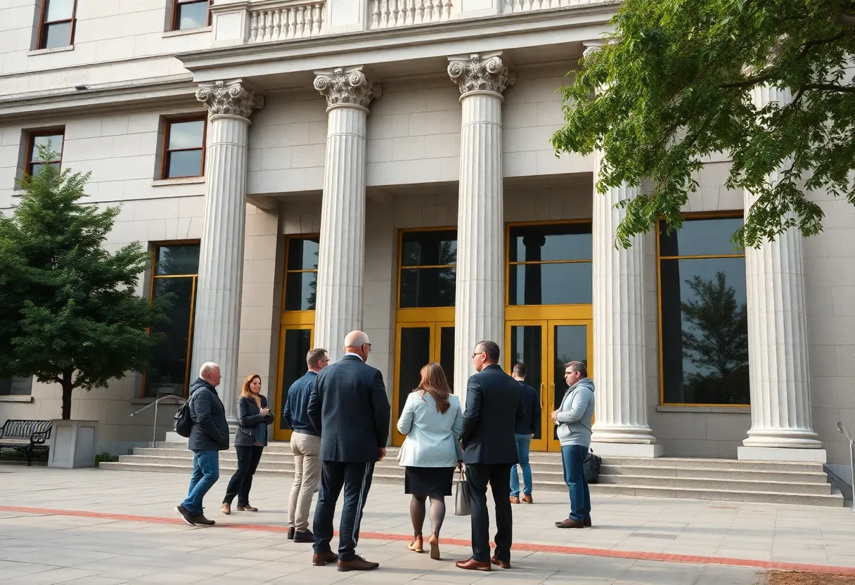 Exterior view of Kalamazoo courthouse where police trial will take place