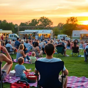 Families enjoying the Kentwood Summer Concert Series