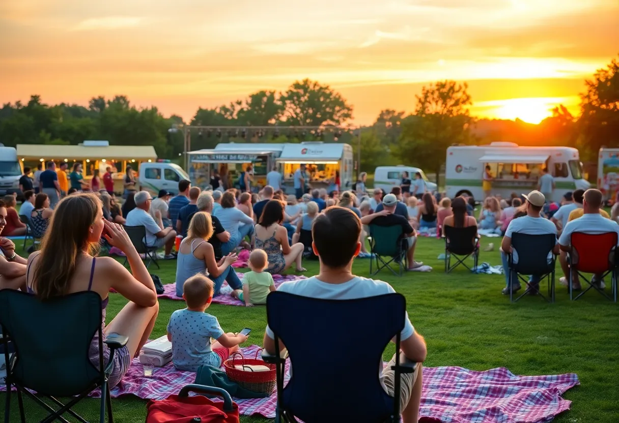Families enjoying the Kentwood Summer Concert Series
