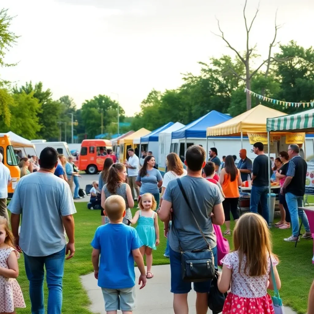 Families participating in summer activities at Kentwood's community event