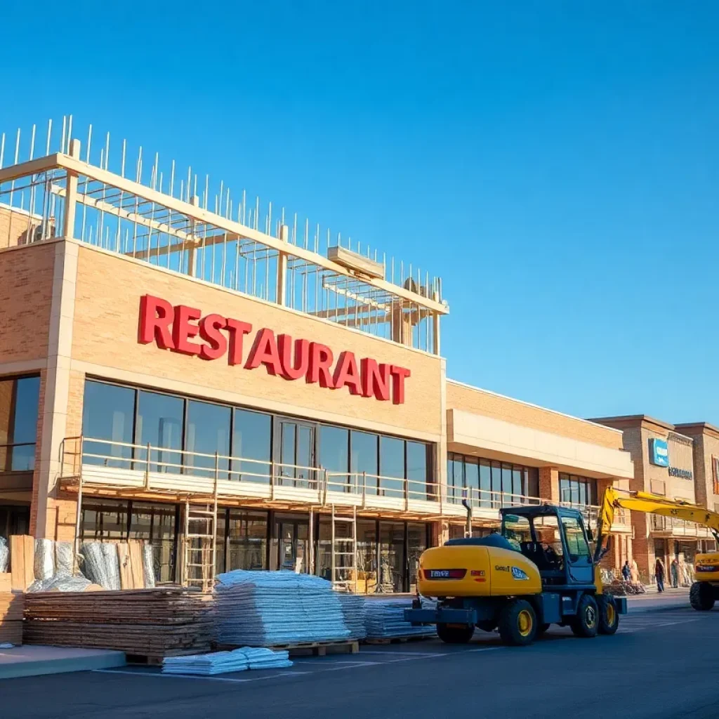 Construction site at Green Ridge Square for a new restaurant