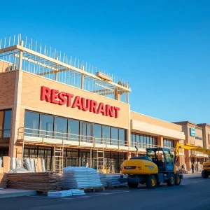 Construction site at Green Ridge Square for a new restaurant