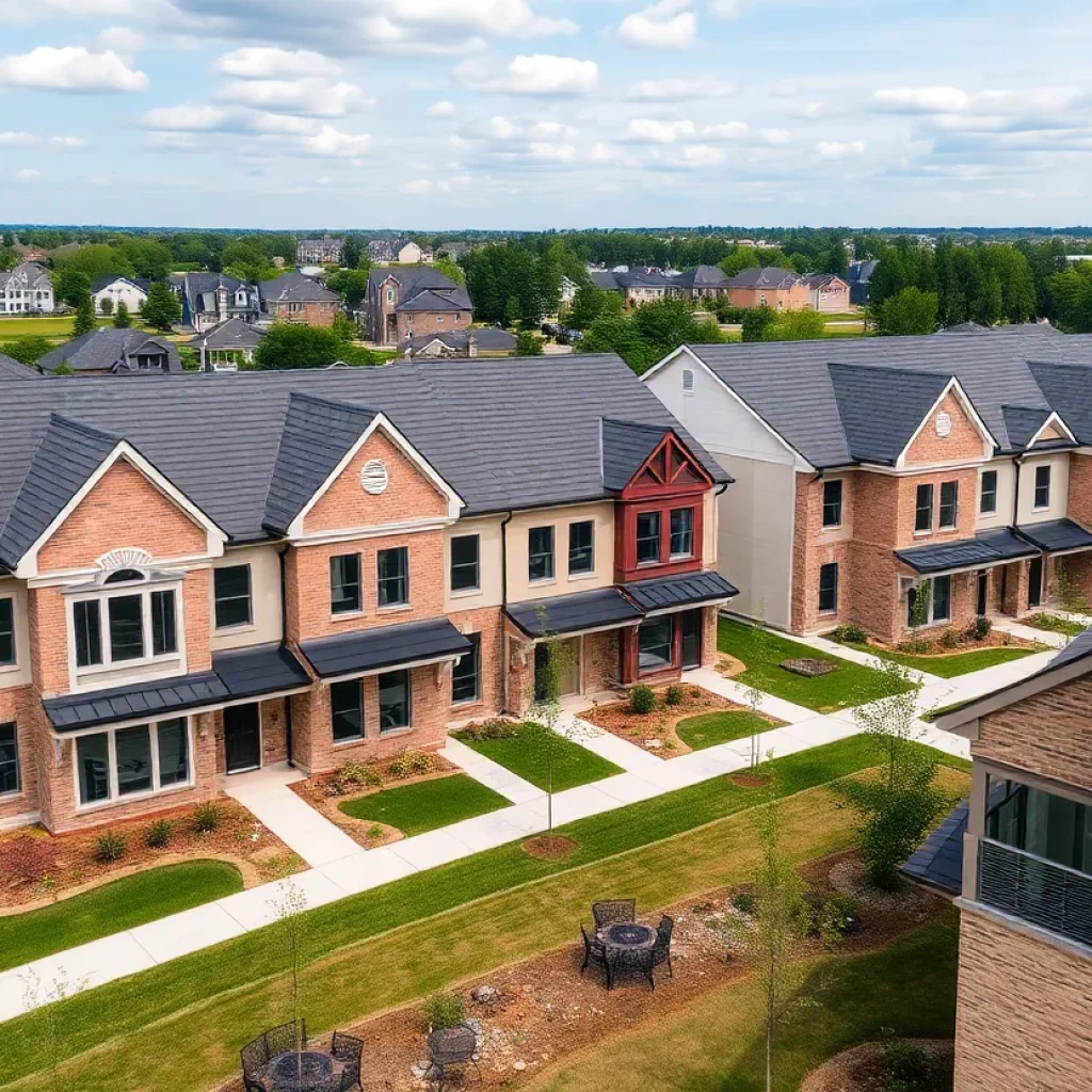 Construction site of new townhomes in Grand Rapids