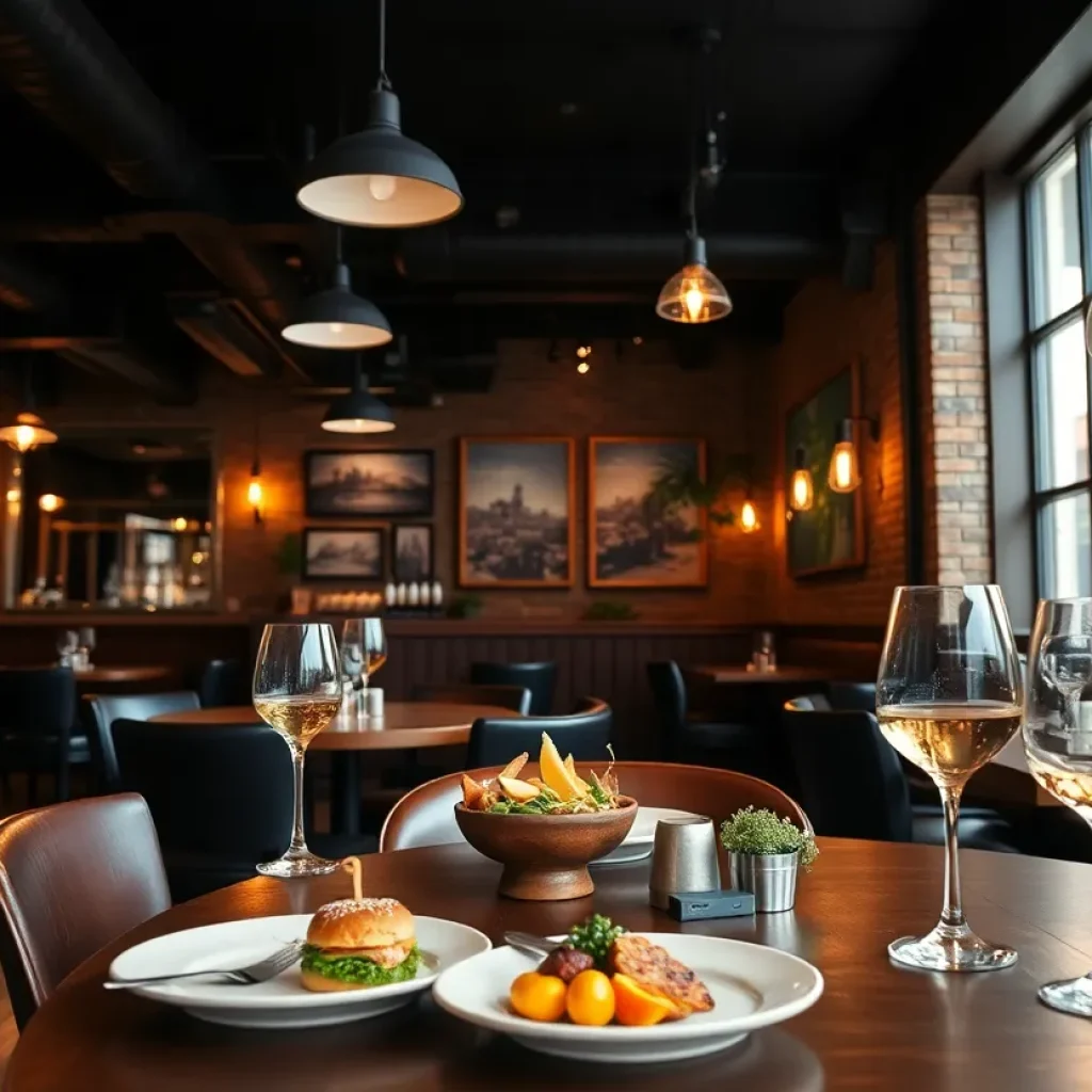 Dining setup at Noco Provisions with elegant decor