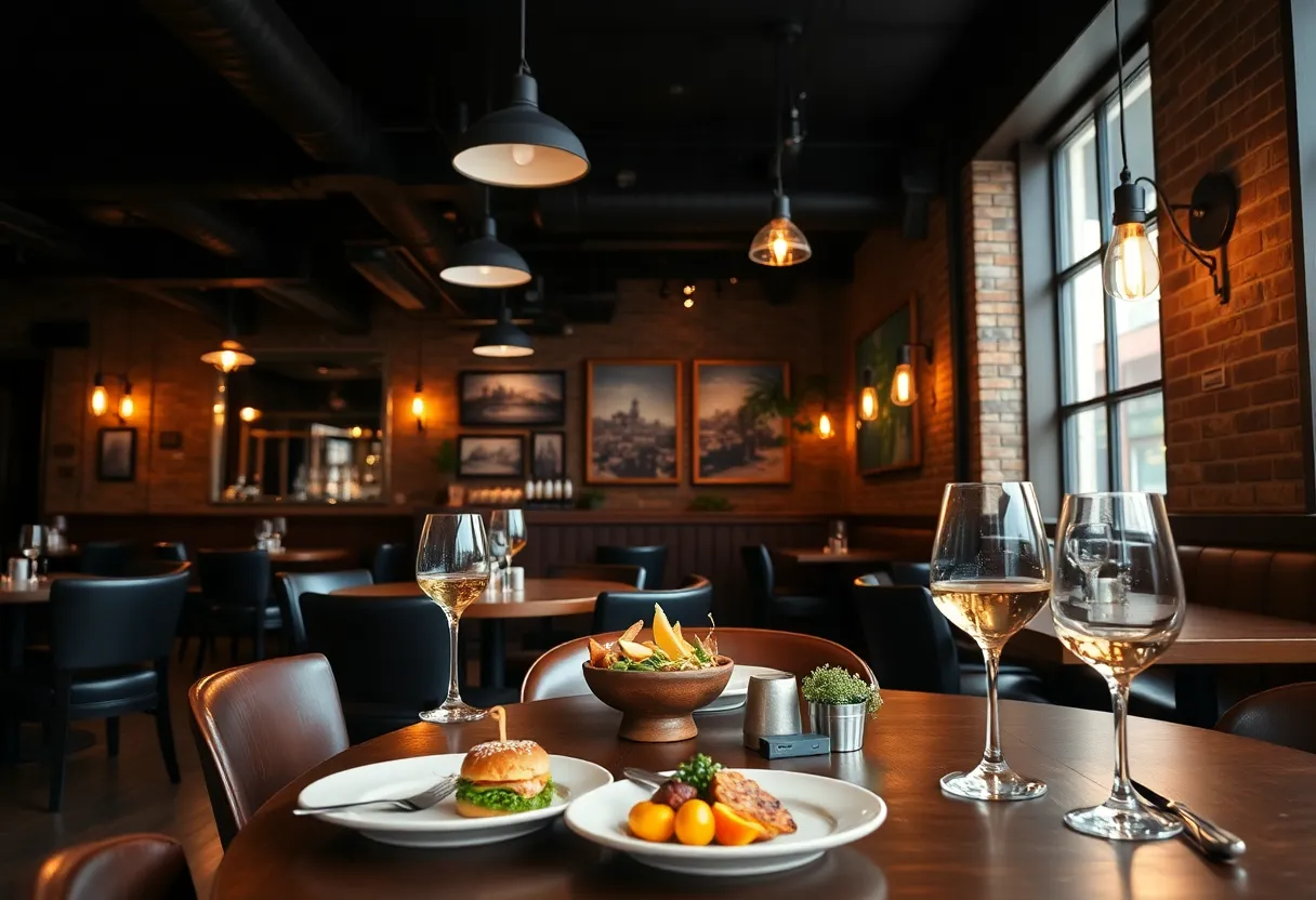 Dining setup at Noco Provisions with elegant decor