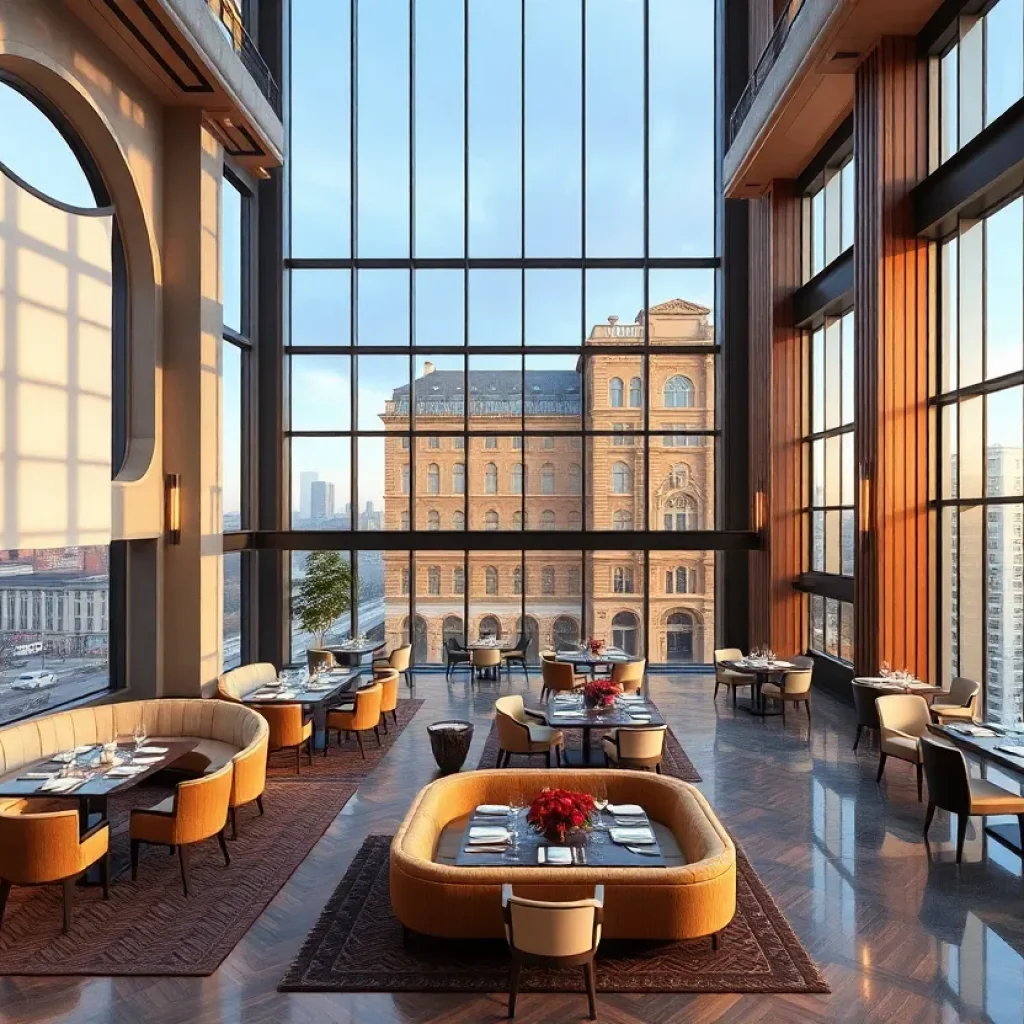 Interior design of NoMad Detroit Hotel showcasing luxury and history