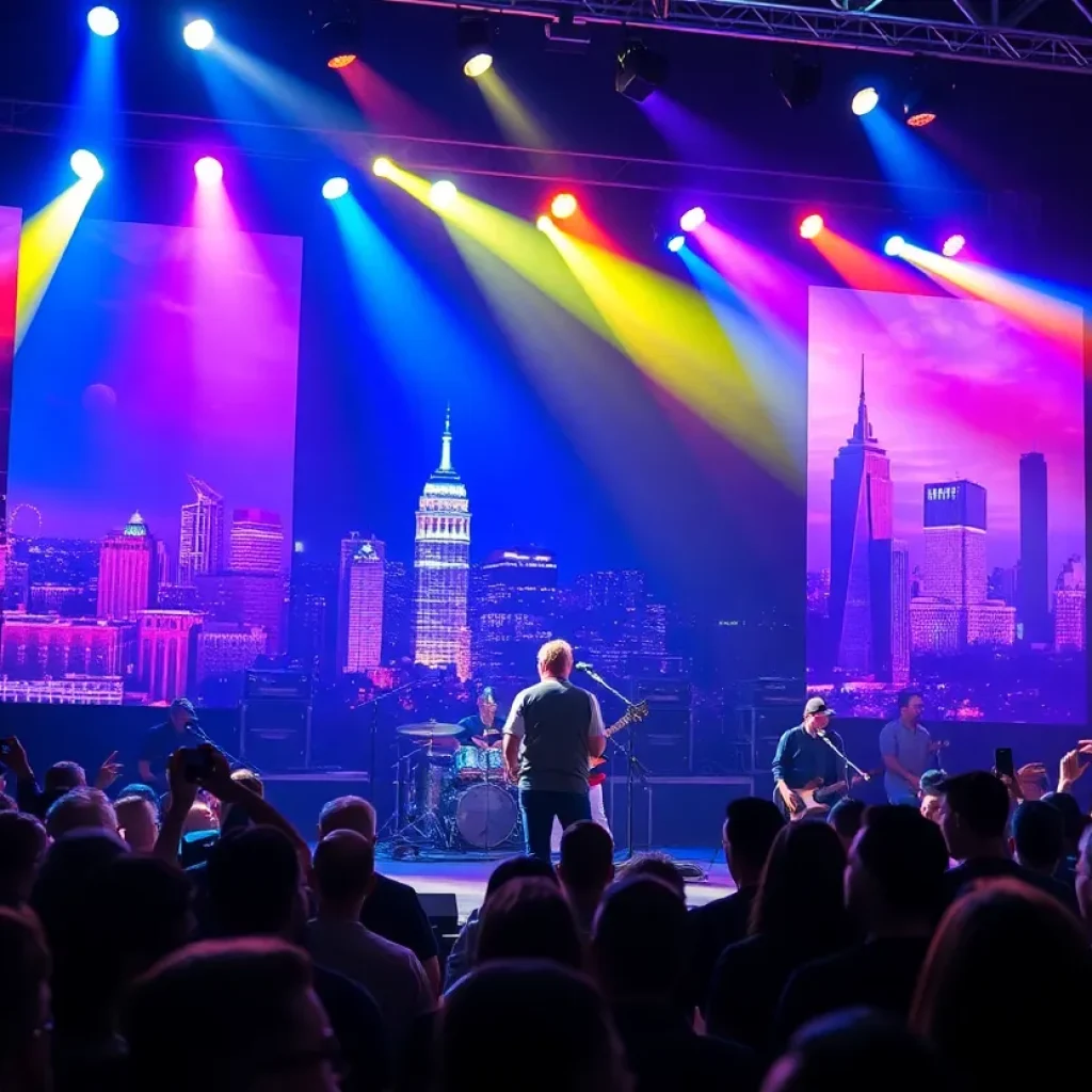 The Fray performing on stage with energetic crowd at GLC Live.