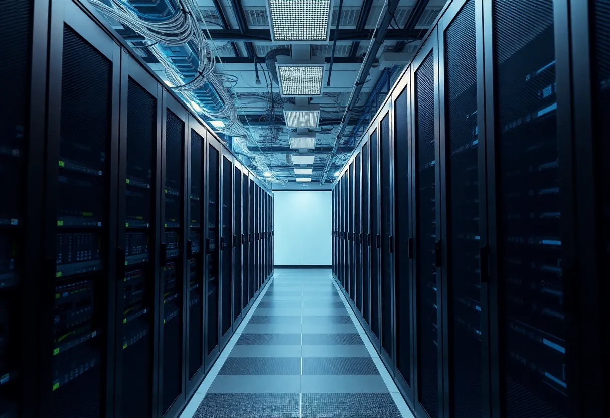A view of US Signal's data center showcasing modern infrastructure and technology