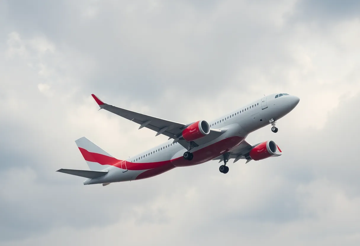 Wizz Air airplane in cloudy skies