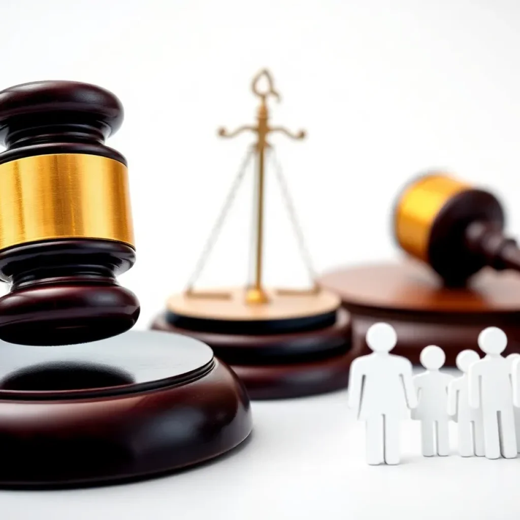 Conceptual image of legal and public opinion symbols related to abortion rights