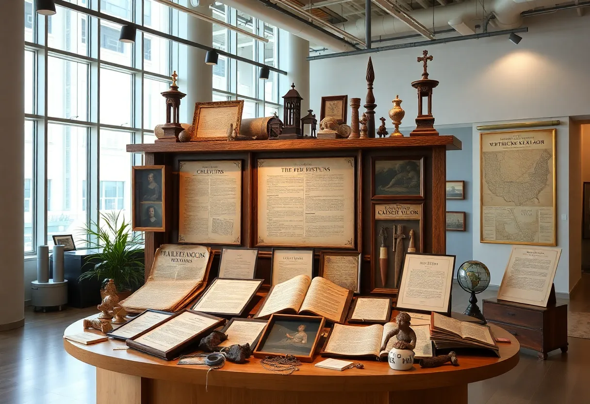 Representation of historical documents and artifacts associated with History by Mail.