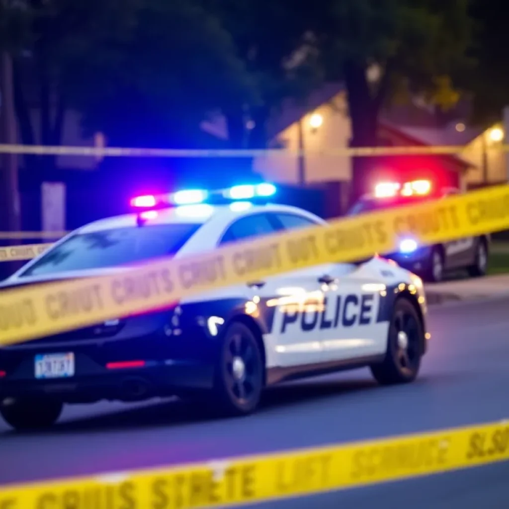 Police cars at a crime scene in Cutlerville, Michigan