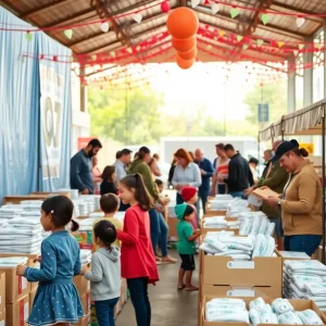 Community engagement at diaper collection event