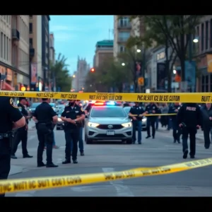 Police presence on Sixth Street NW in Grand Rapids after a shooting